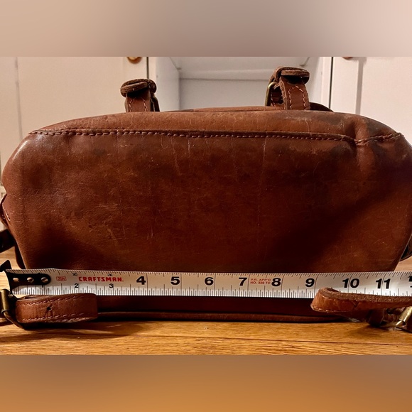 Genuine Leather Saddle Brown Backpack Full Grain Classic Field Style - Picture 10 of 14